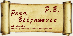 Pera Biljanović vizit kartica